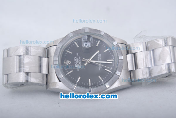 Rolex Datejust Oyster Perpetual Automatic with Black Dial and Linear Marking-Small Calendar - Click Image to Close